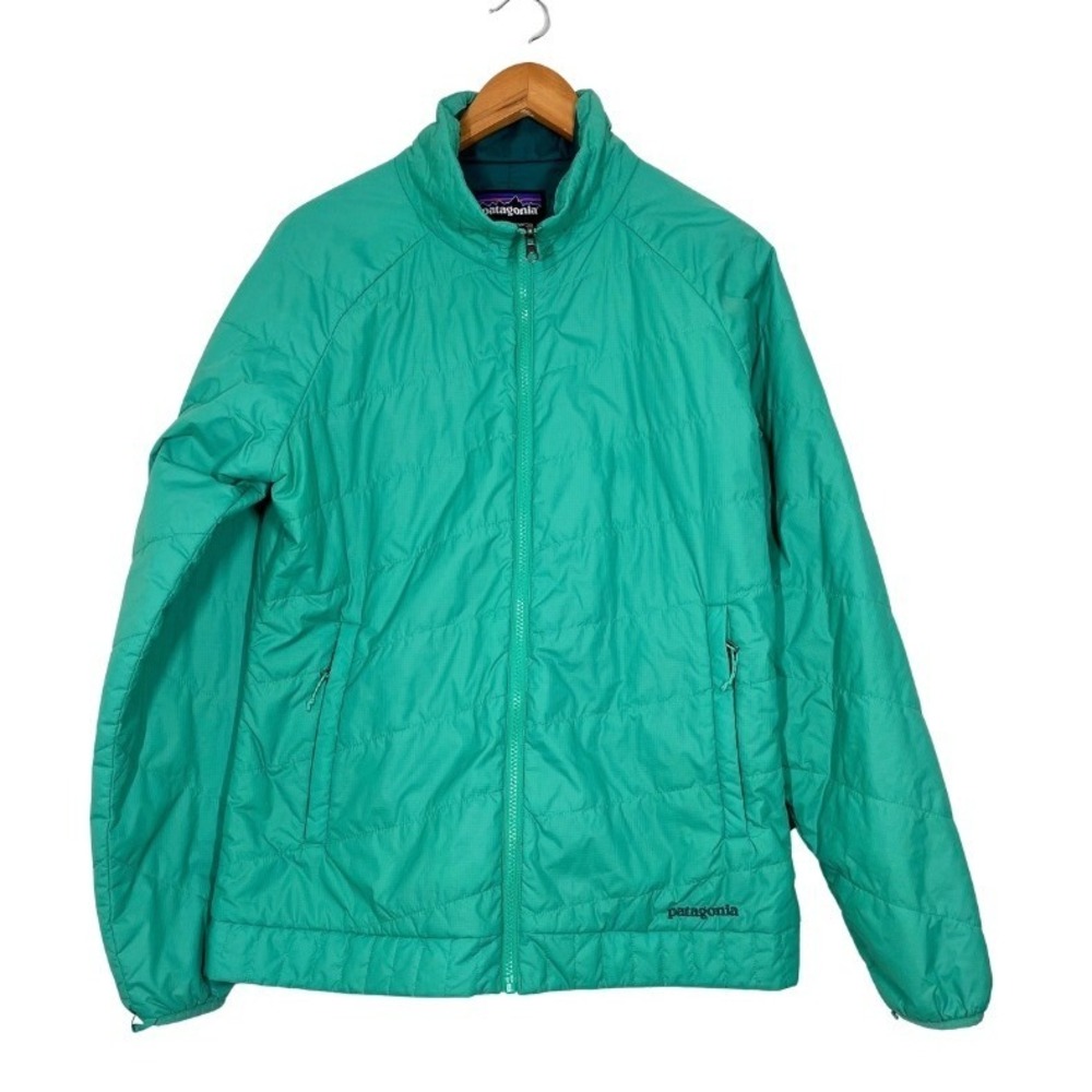 Patagonia Nano Puff Jacket Womens Large Green Quilted Insulated Full Zip Puffer